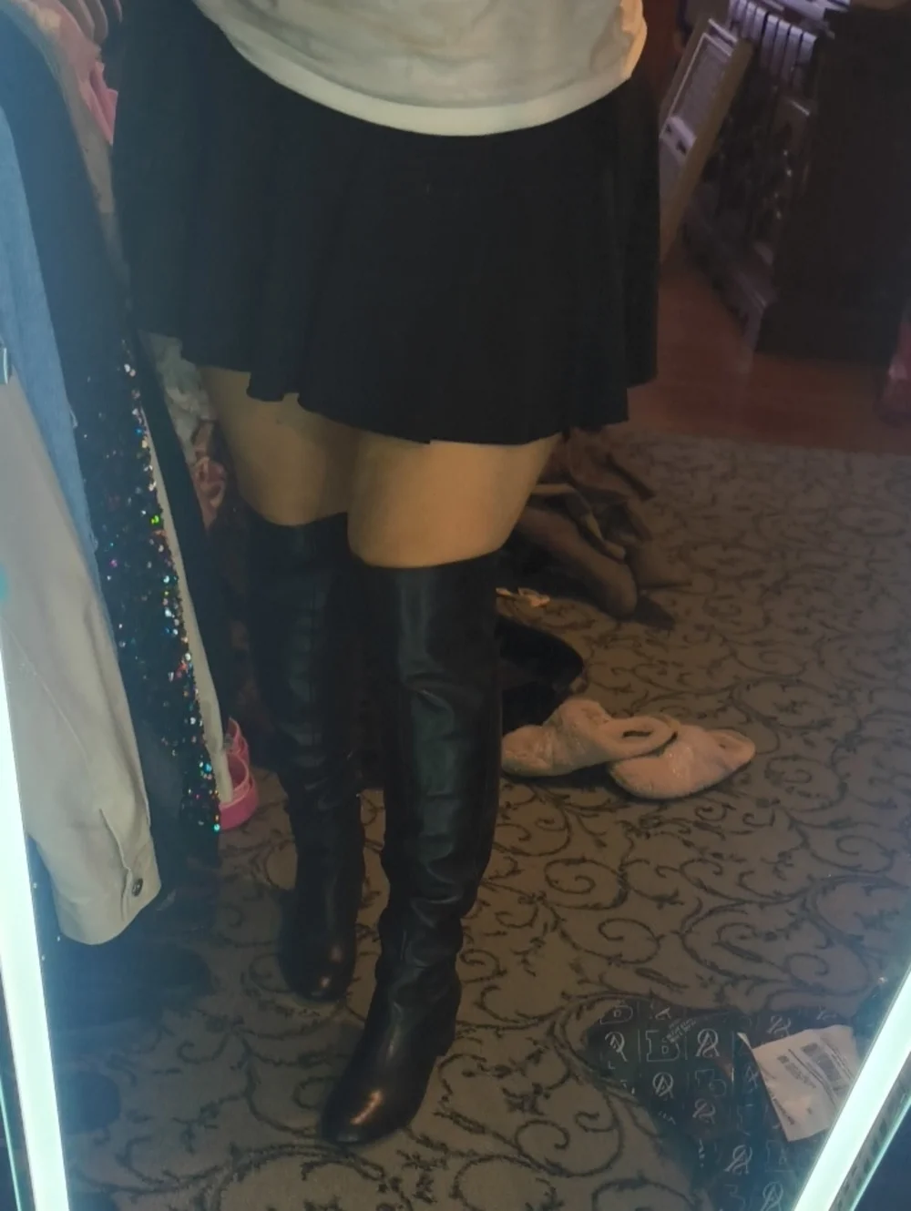 Marc Fisher Black Over-the-Knee Women's Boots Leather Upper